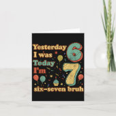 Funny Seven Year Old Birthday Six Seven Bruh Meme  カード (正面)