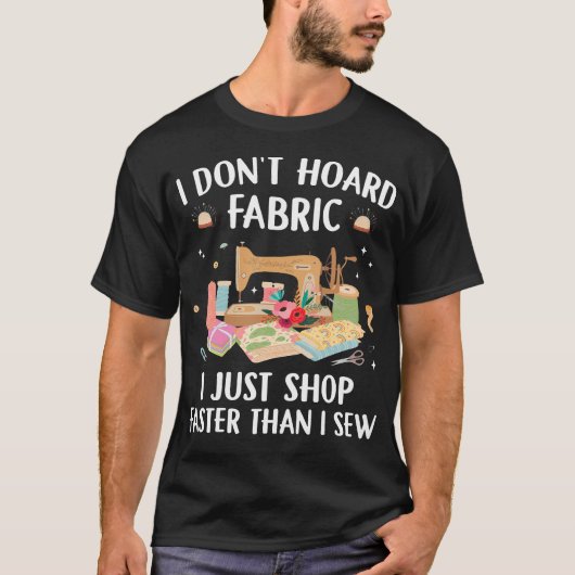Funny Sewing Machine Quilting Lover Quilted Fabric Tシャツ (正面)
