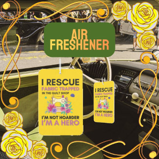 Funny Sewing Quote Vintage Floral Sewing Machine カーエアーフレッシュナー