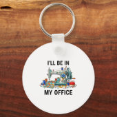 Funny Sewing Sewer My Office Quilt Quilting Patter キーホルダー (正面)