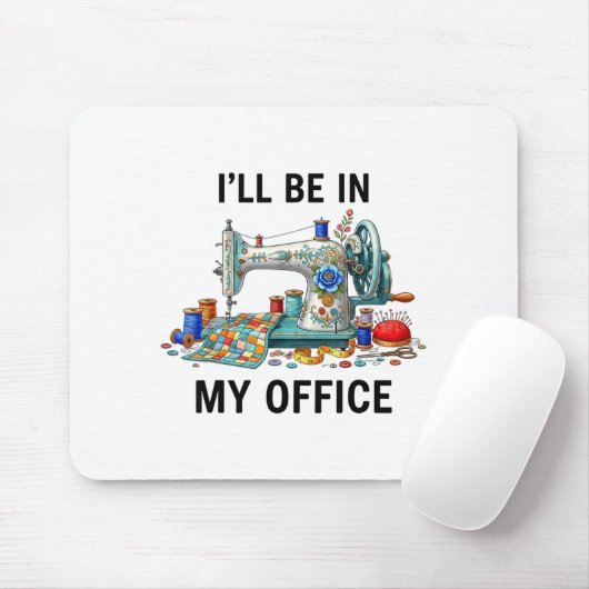 Funny Sewing Sewer My Office Quilt Quilting Patter マウスパッド (マウス)