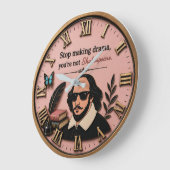 Funny Shakespeare Literary Humor ラージ壁時計 (傾斜)