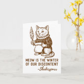 Funny Shakespeare Quote Cat Shakespurr  カード (黄色い花)