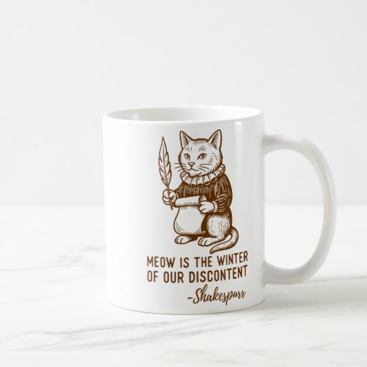 Funny Shakespeare Quote Cat Shakespurr  コーヒーマグカップ (右)