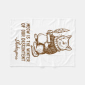 Funny Shakespeare Quote Cat Shakespurr  フリースブランケット (正面(横))
