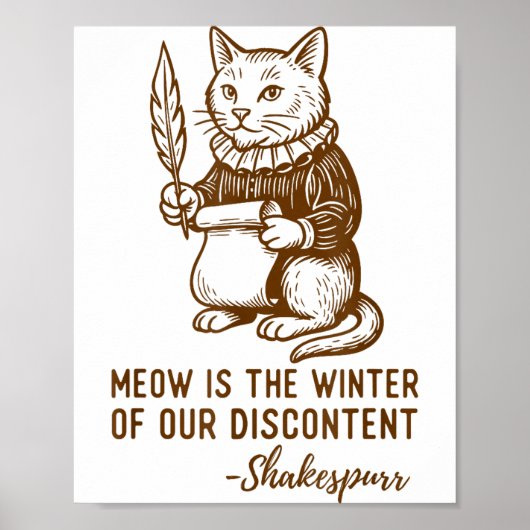 Funny Shakespeare Quote Cat Shakespurr  ポスター (正面)