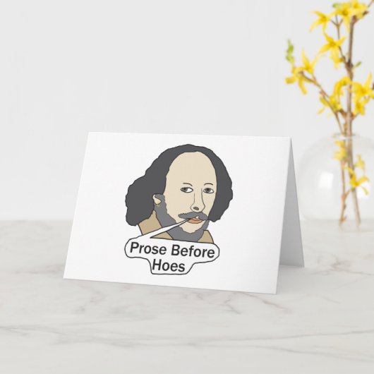 Funny Shakespeare Quote - Prose Before Hoes カード (黄色い花)