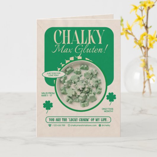 Funny Shamrock Clover Card – For Him カード (黄色い花)