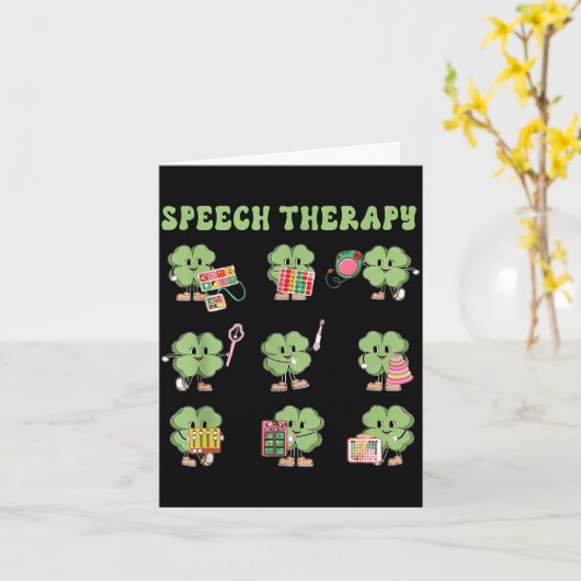 Funny Shamrock Speech Therapy St Patrick's Day Slp カード (黄色い花)