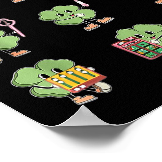 Funny Shamrock Speech Therapy St Patrick's Day Slp ポスター (角)