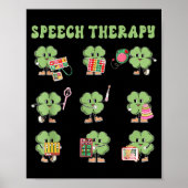 Funny Shamrock Speech Therapy St Patrick's Day Slp ポスター (正面)
