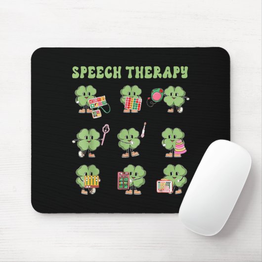Funny Shamrock Speech Therapy St Patrick's Day Slp マウスパッド (マウス)