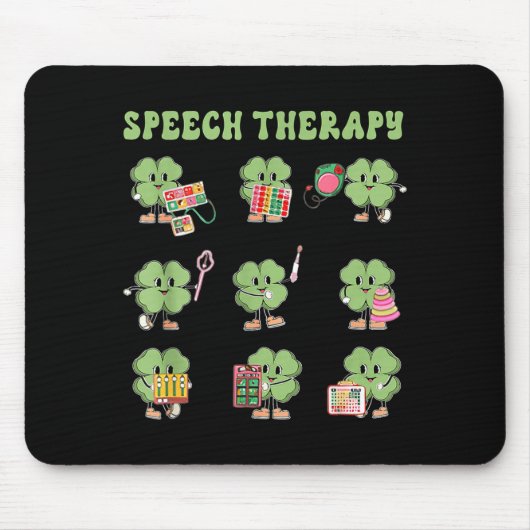 Funny Shamrock Speech Therapy St Patrick's Day Slp マウスパッド (正面)