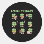 Funny Shamrock Speech Therapy St Patrick's Day Slp ラウンドシール (正面)
