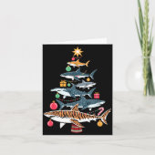 Funny Shark Christmas Tree  カード (正面)