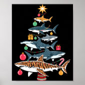 Funny Shark Christmas Tree  ポスター (正面)