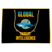 Funny Shark Cyber Security Expert ラージペーパーバッグ (正面)