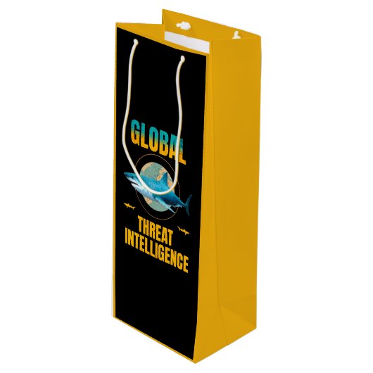 Funny Shark Cyber Security Expert ワインギフトバッグ (正面アングル)