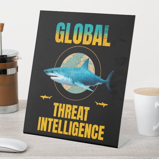 Funny Shark Cyber Security Expert 台座サイン (インサイチュ)