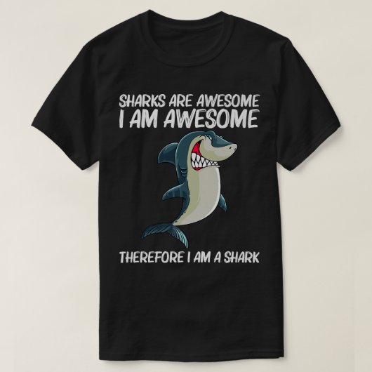 Funny Shark Design For Men Women White Shark Lover Tシャツ (デザイン正面)