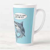 Funny shark diver lunch time :nice bubbles bro カフェラテマグ (右)