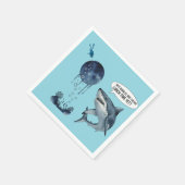 Funny shark diver lunch time :nice bubbles bro スタンダードカクテルナプキン (角)