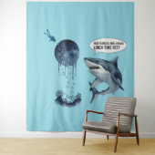 Funny shark diver lunch time :nice bubbles bro タペストリー (インサイチュ)