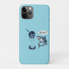 Funny shark diver lunch time nice bubbles bro iPhone 11 proケース
