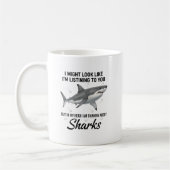 Funny Shark Mug Coffee Cup Shark Lover Gift コーヒーマグカップ (左)