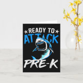Funny Shark Ready To Attack Pre-k Boys Back To Sch カード (黄色い花)
