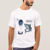 Funny shark scuba diver lunch time ? t-shirt tシャツ (正面)