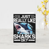 Funny Shark Shirt For Men Women Sea Animal Shark L カード (黄色い花)