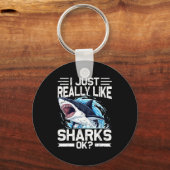 Funny Shark Shirt For Men Women Sea Animal Shark L キーホルダー (正面)