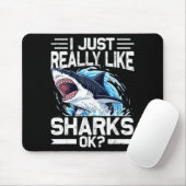 Funny Shark Shirt For Men Women Sea Animal Shark L マウスパッド (マウス)