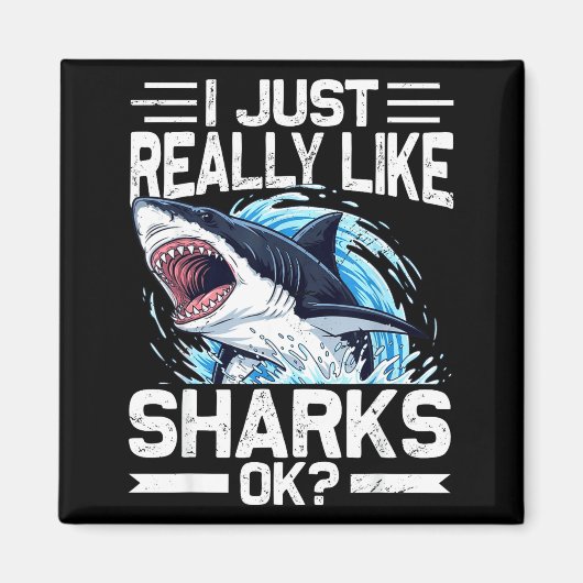 Funny Shark Shirt For Men Women Sea Animal Shark L マグネット (正面)
