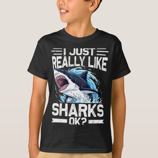 Funny Shark Shirt For Men Women Sea Animal Shark L Tシャツ (正面)