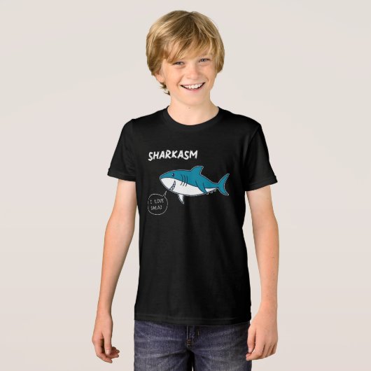Funny Sharkasm 'I Love Salad' Cartoon T-Shirt Grap トライブレンドＴシャツ (正面全面)