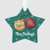 Funny Sheep Christmas Candy Baa Humbug Cartoon オーナメント (正面)