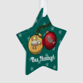 Funny Sheep Christmas Candy Baa Humbug Cartoon オーナメント (正面)