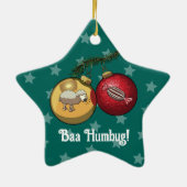 Funny Sheep Christmas Candy Baa Humbug Cartoon セラミックオーナメント (裏面)