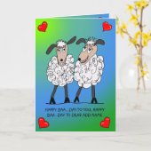 Funny sheep couple birthday card カード (黄色い花)