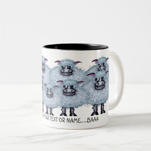 Funny Sheep Design Mug ツートーンマグカップ (正面右)