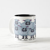 Funny Sheep Design Mug ツートーンマグカップ (正面左)