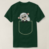 Funny Sheep In The Pocket Gift Lamb Pocket  Tシャツ (デザイン正面)