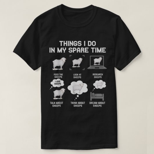 Funny Sheep Lover Things I Do Meme Design Tシャツ (デザイン正面)