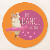 Funny Sheep Message - Just Dance About It 1 ラウンドペーパーコースター (正面)