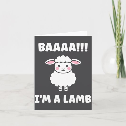 Funny Sheep Quote Baaah I'm A Lamb  カード (正面)