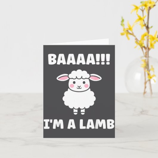 Funny Sheep Quote Baaah I'm A Lamb  カード (黄色い花)
