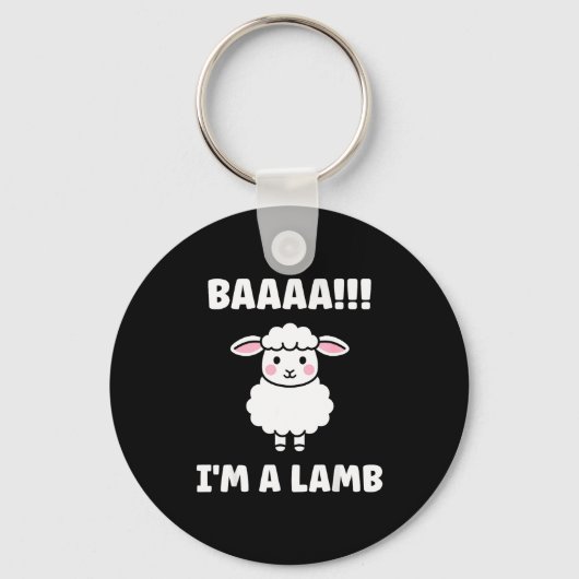 Funny Sheep Quote Baaah I'm A Lamb キーホルダー (正面)