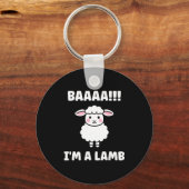 Funny Sheep Quote Baaah I'm A Lamb キーホルダー (正面)